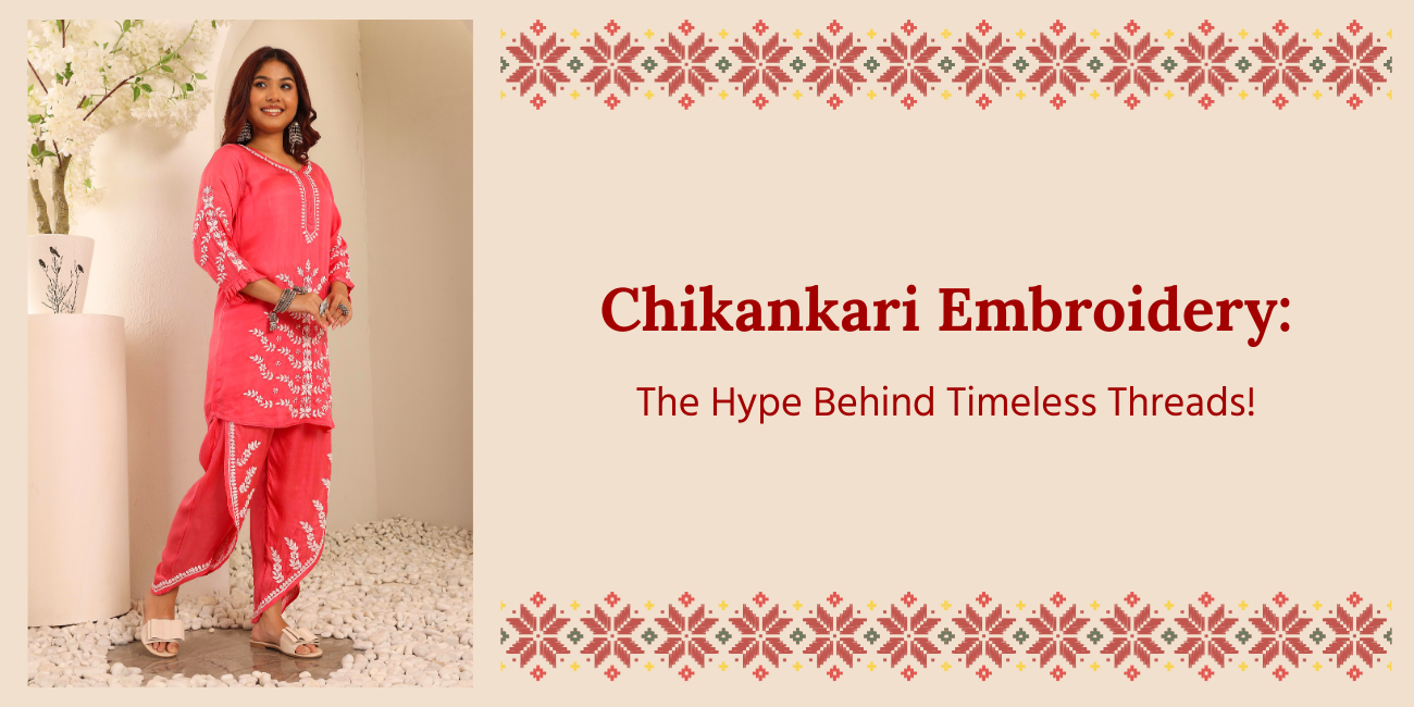 A woman wearing a pink chikankari embroidered dhoti set